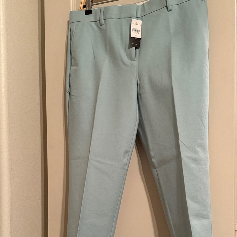 Ann Taylor Mint Green Mid-Rise Dress Pants